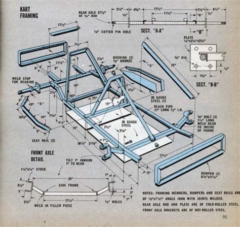 Go-Cart plans | 1962 Mechanix Illustrated Go Kart Frame Plans, Go Kart Plans, Build A Go Kart ...