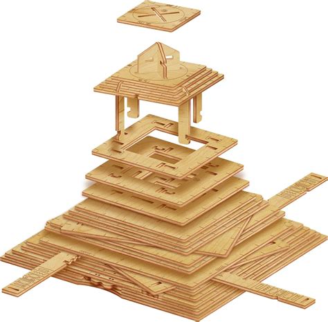 Amazon.com: Quest Pyramid 3D Puzzle Game - DIY Secret Box - Wooden Puzzle Box Game - Brain ...