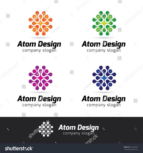 Atom Design Vector Logo Template Stock Vector (Royalty Free) 315228167