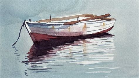 Relaxing Watercolor Painting - An Old Boat in 2020 | Watercolor boat, Old boats, Watercolor ...