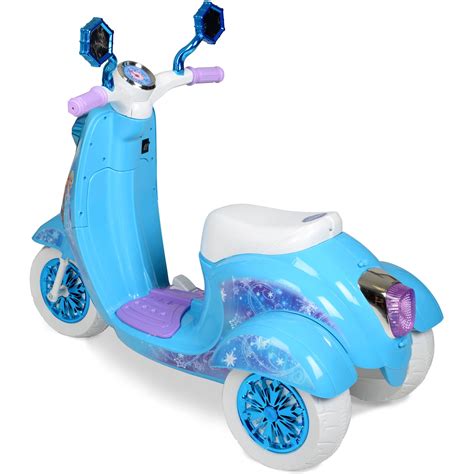 Girls Ride On 6V Disney Frozen 3 Wheel Electric Scooter Bike For Kids ...