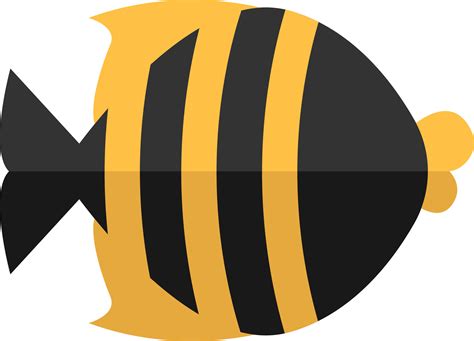 Black and yellow fish, illustration, vector on white background ...