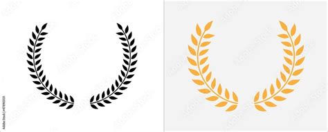 Laurel wreath icon. Foliage wreath vector icon. Round leaf wreath ...