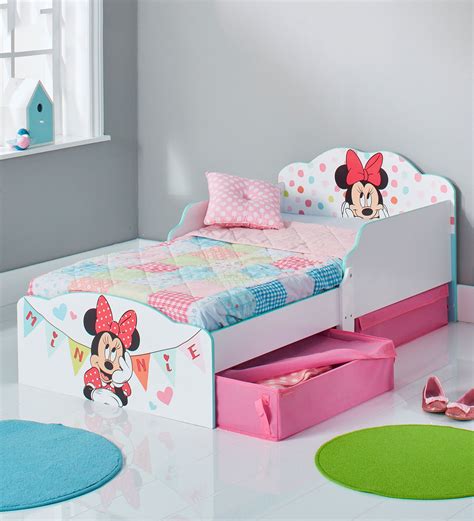 Buy Minnie Mouse Kids Toddler Bed with Drawer Storage by Cot & Candy Online - Novelty Beds ...