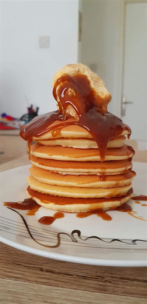 [Homemade] Pancakes with caramel syrup : r/food