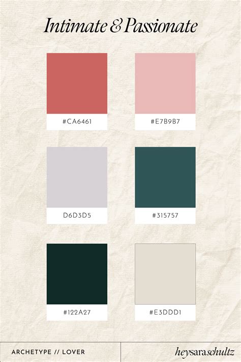 Top color palettes for the lover brand archetype — Hey Sara Schultz