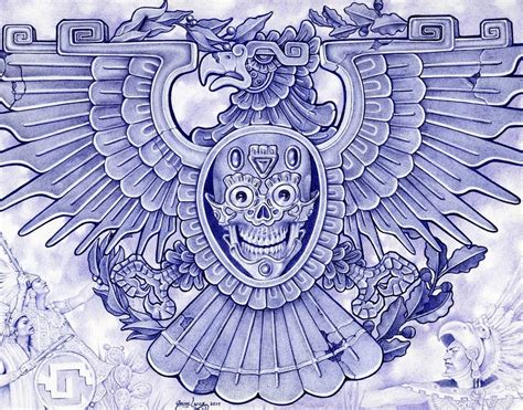 Blue Eagle by Mouse Lopez Aztec Bird Symbol Giclee Art Print | Art, Art from Dealers & Resellers ...