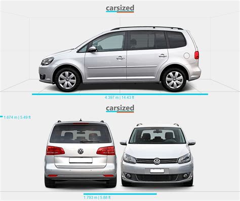 Volkswagen Touran 2010-2015 Dimensions Side View