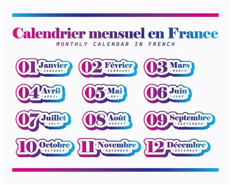 Monthly Calendar in French 28862773 Vector Art at Vecteezy