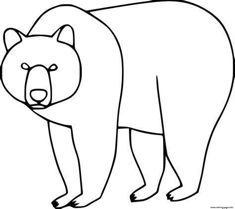 Brown Bear Outline Coloring page Printable