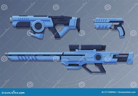 Futuristic Weapons for Games. Laser Weapons of the Future. Space Blasters Stock Vector ...