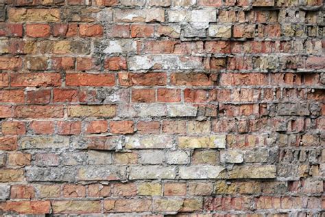 Damaged brick wall texture stock photo. Image of rectangles - 8470580