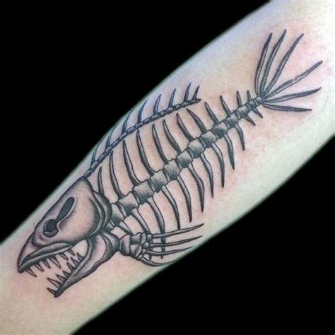 50 Fish Skeleton Tattoo Designs For Men - X-Ray Ink Ideas