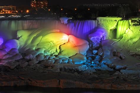 Niagara Falls: A Winter Night Illuminated With Colour