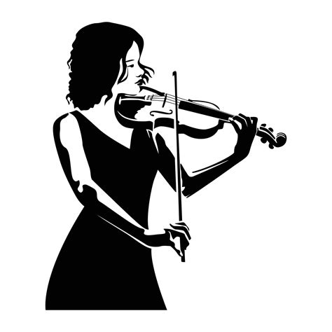 violinist silhouette design template. woman play violin icon, sign and ...