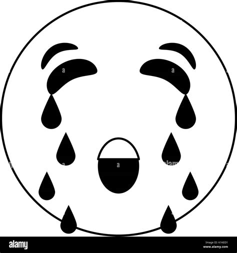 Crying Face Clipart Black And White