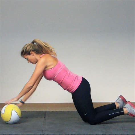 Push-Up (1 Hand on a Medicine Ball, Alternating, Kneeling) Exercise | Golf Loopy - Play Your ...