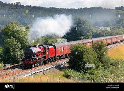 Steam locomotive LMS Jubilee Class 45699 Galatea on the Settle to Carlisle Railway Line near ...