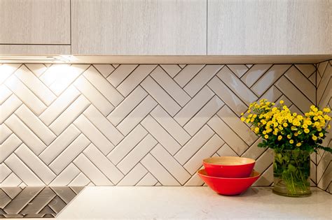 Herringbone Ceramic Tile Backsplash - Councilnet