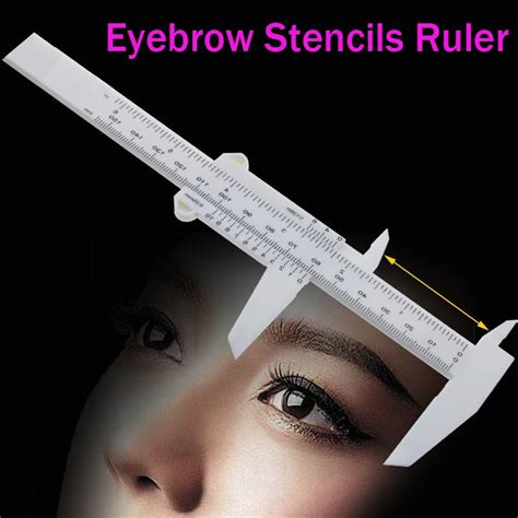 Double Scale Sliding Gauge Eyebrow Ruler Tattoo Permanent Makeup Eyebrow Tattoo Measuring Ruler ...