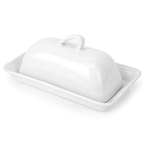 ZivKit Porcelain Butter Dish with Lid,Large Ceramic Butter Dishes,White | Pricepulse