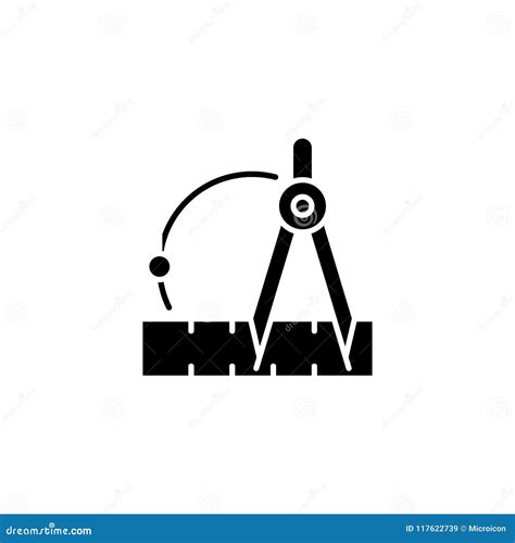 Drafting Instruments Black Icon Concept. Drafting Instruments Flat Vector Symbol, Sign ...