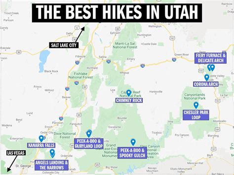 Explore Utah's Best Hiking Trails - Map - Utah Elope