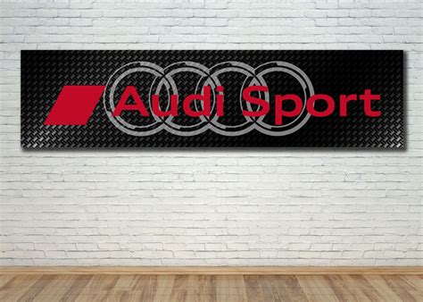 Audi Sport logo cars carbon background Banner Sign Gift | Etsy