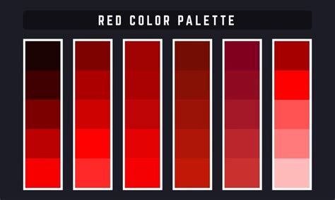 Red Vector Color Palette | Red colour palette, Pantone colour palettes ...