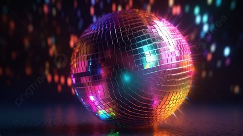 Colorful Disco Ball On A Dark Background, 3d Illustration Rotation Of A Colorful Multi Colored ...