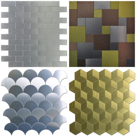 Peel & Stick Metal Tiles Sample, Wall Art for Kitchen Backsplashes