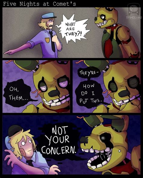 comic strip about five nights at comet's and what they mean to do it