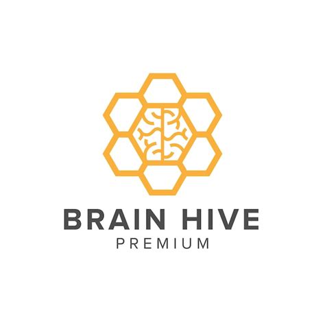 Premium Vector | Brain hive logo vector icon illustration