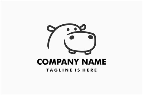 the head of a hippo is shown in this logo design, which includes black ...