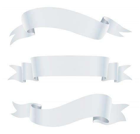 Premium Vector | White ribbon banners