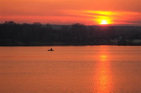 Premium Photo | Beautiful summer sunset in the lake hdr image