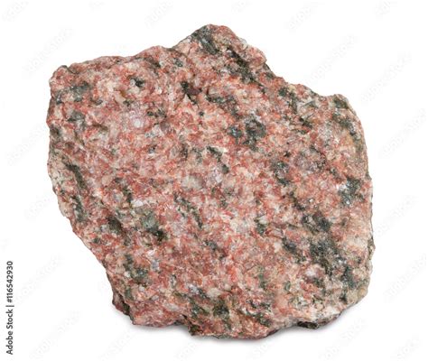 Red granite. Granite is a common type of felsic intrusive igneous rock that is granular and ...