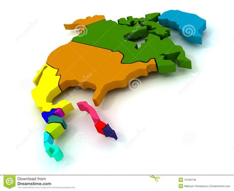 Map of northern america stock illustration. Illustration of geographical - 14199746