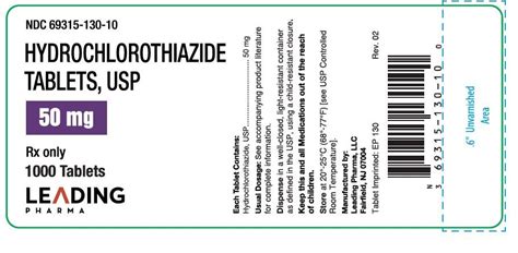 Hydrochlorothiazide - FDA prescribing information, side effects and uses