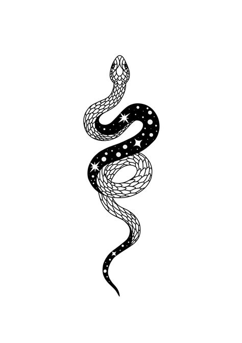 Tattoo Design Snake Minimalistic Snake Lined Drawing Printable Art - Etsy