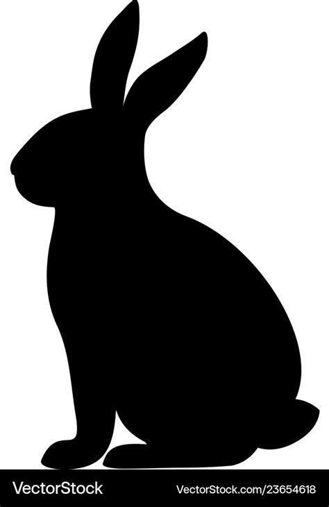 Rabbit silhouette Royalty Free Vector Image - VectorStock