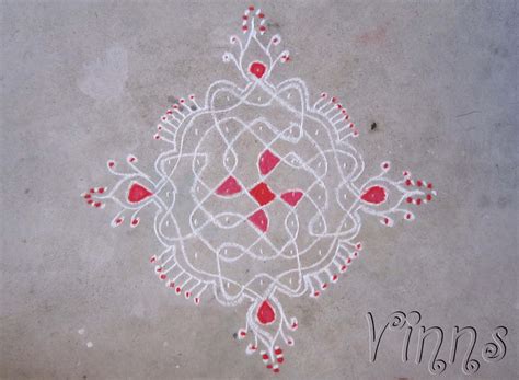 9 Dots Sikku Kolam || Simple Mellika Muggulu || Small Rangoli | Vinns Kolam