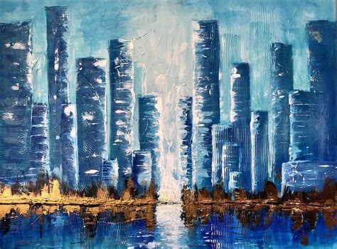 Abstract Cityscape Painting by Veronica Ungureanu | Saatchi Art