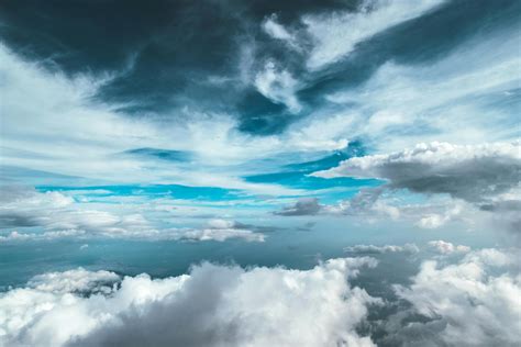 Cloudy Sky With Cirrus on Top and Cumulus Below It · Free Stock Photo