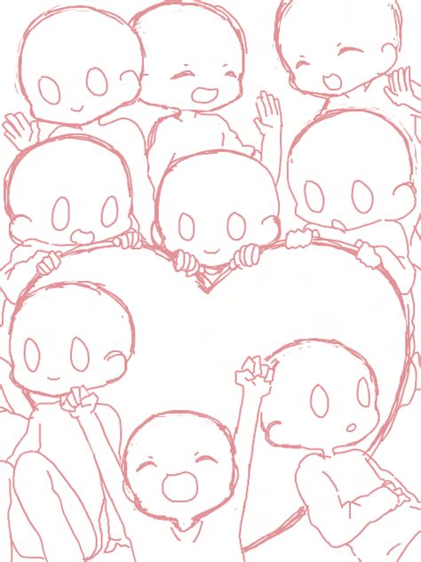 Chibi Anime Group Poses Reference - Skybird Wallpaper