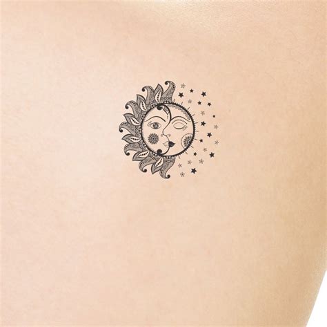 Celestial Sun And Moon Tattoo Designs