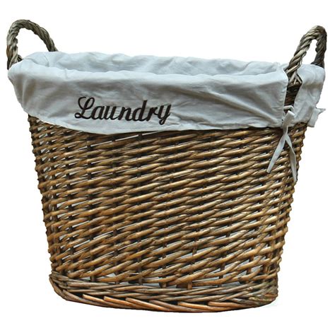 Wicker Laundry Basket with White Liner - Walmart.com - Walmart.com