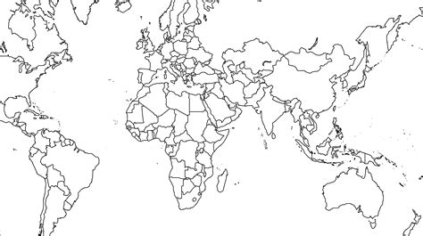 5 Free Printable Blank World Map With Countries Outline In PDF