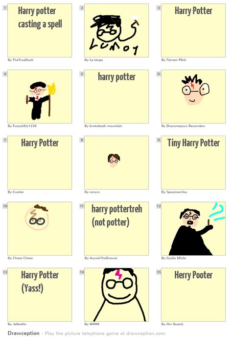 Harry potter casting a spell - Drawception