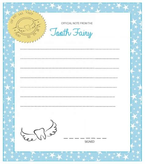 Printable Tooth Fairy Letter Template - Printable Templates